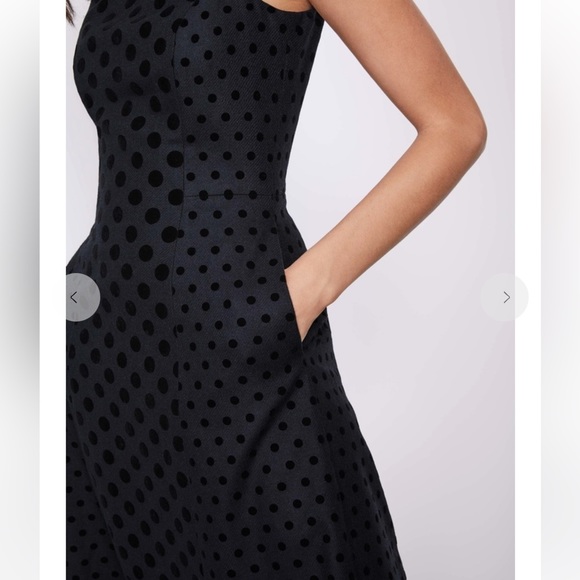 Boden NWOT Navy Wool Velvet Polka Dot Dress size 10R - Picture 4 of 17